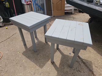 Two very cute real wood handmade side tables the price is firm