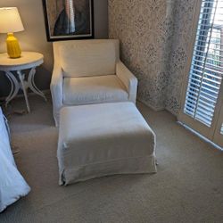 Restoration hardware Slipcover Chair And Ottoman