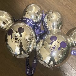 2 Disney 100 Years of Wonder Mickey Mouse Silver Balloon Souvenir