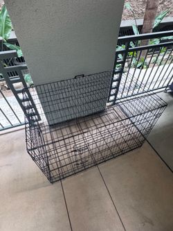Large Dog Crate 47x29x31.5 Folding Metal Wire Kennel Double Door