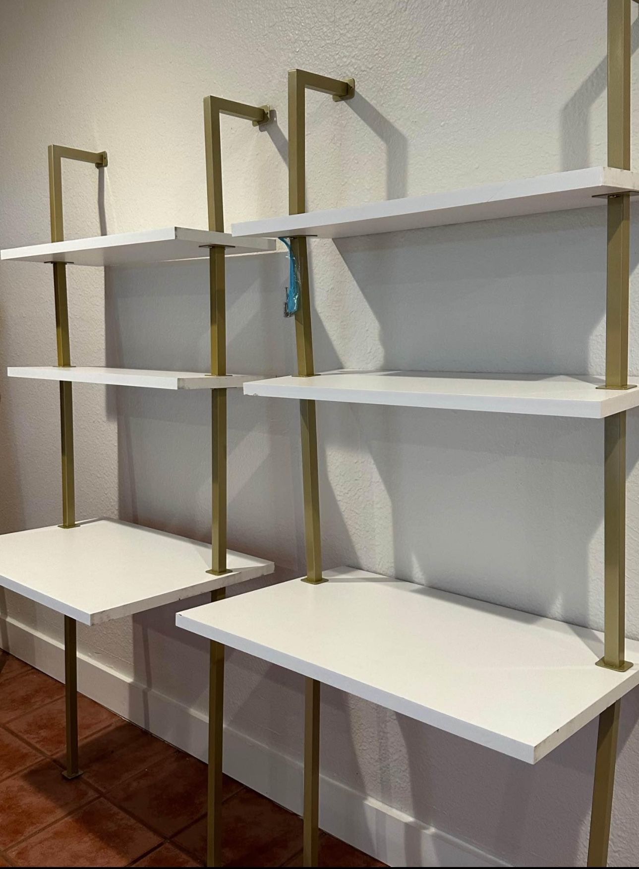 White Desk Shelves