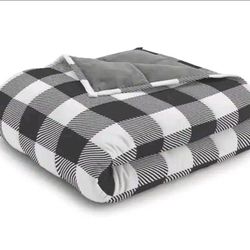 Ella Jayne Weighted Blanket 15 lbs Reversible Anti-Anxiety Throw Grey White Blk
