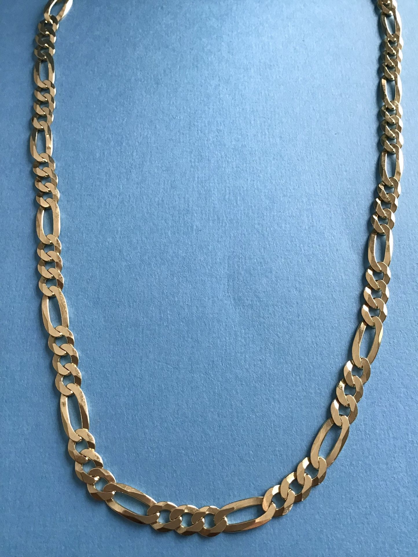 24” Figaro Necklace QUALITY 6mm Gold On Sterling Silver Italy 925 *Ship Nationwide Or Pickup Boca Raton