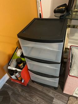 3 drawer plastic storage unit
