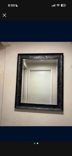 One Black scaled tile large wall mirror 