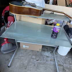 Glass Desk With Leaf 