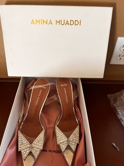 Amina Muaddi Sling Back Heel Size 10