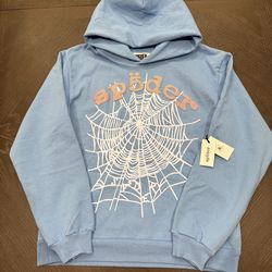 Sp5der Dusty Blue Og Web V2 Hoodie (Medium in mens)