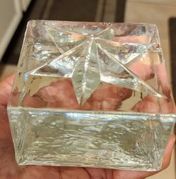 Rare Cube Glass With A Start On The Top.