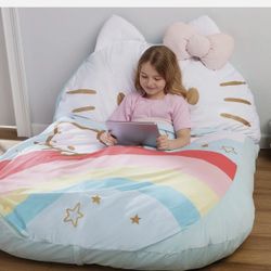 Hello Kitty Rainbow Floor Lounger - 47" x 69" Plush Kids Sleeping Bag Bed Seat