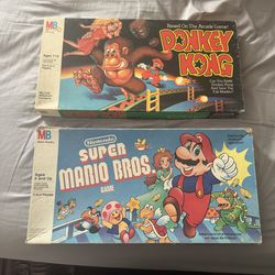 nintendo super mario and donkey kong vintage board games lot - 1988