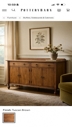 2025 Pottery Barn Buffet in Tuscan Brown - Like New Condition - Yonkers, NY