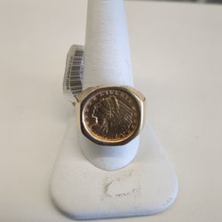 14k Gold Coin Rings 17 Grams Size 15 Layaway Available 10% Down If You Interested Please Ask For Maribel Thank You 