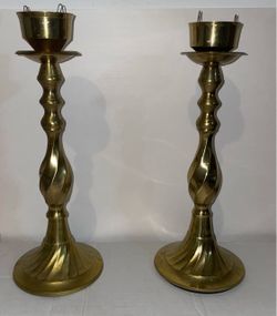 Solid brass candle holders