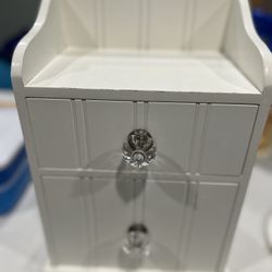 🧺 White Wooden 2-Drawer Mini Dresser / Organizer - $25
