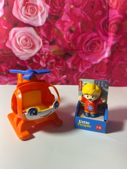 Fisher-Price Little People Helicopter Toy & Figure Set for Toddlers, 2 Pieces