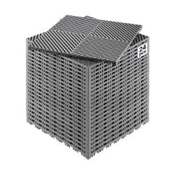 162}Interlocking Drainage Mat, 15.7” x 15.7” Modular Interlocking Cushion, 24 Pcs Splicing Drainage Mats, Non-Slip Gray PP Drainage Floor Tile and Sho