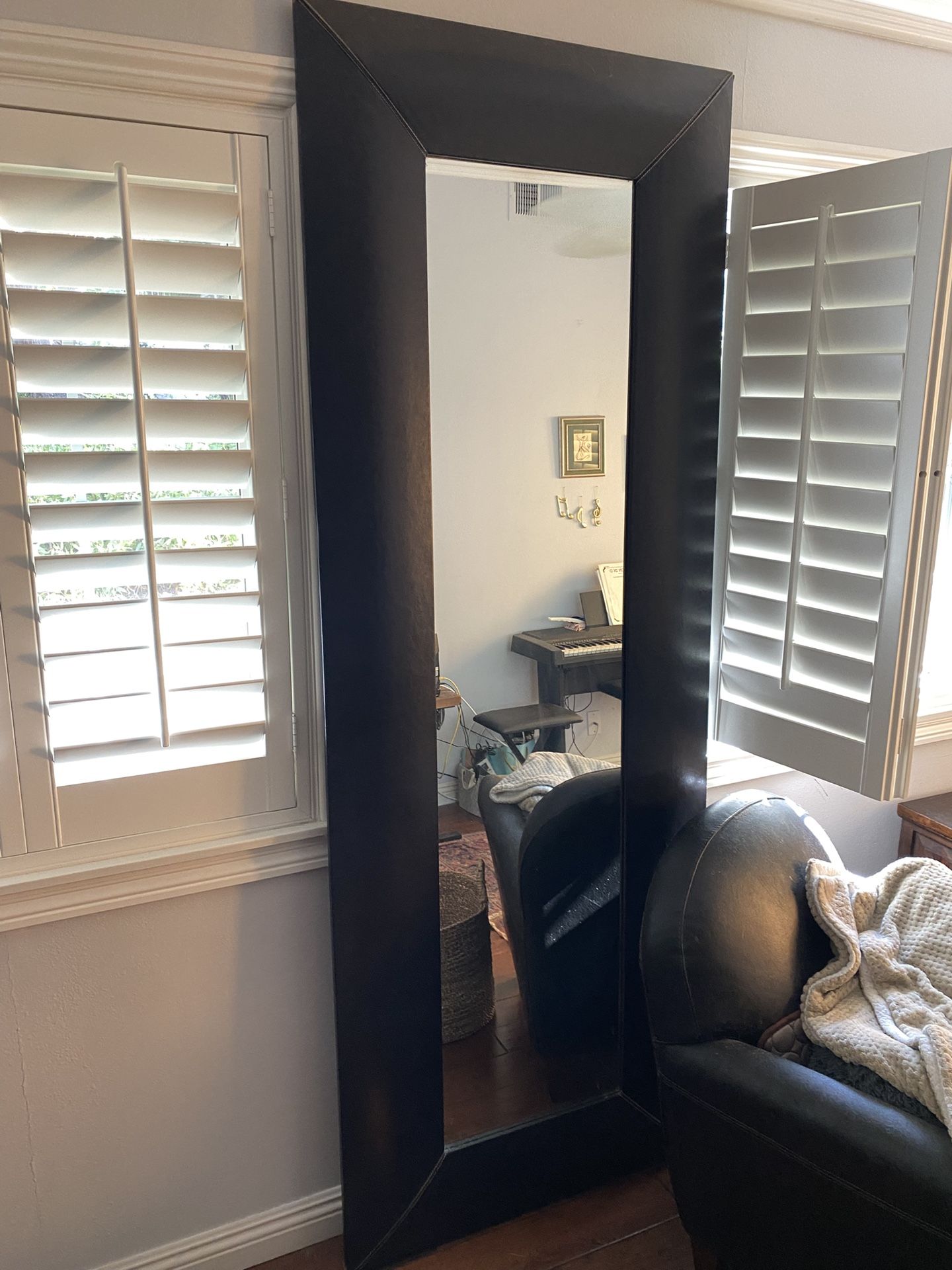 Leather Framed Mirror 7’3” X 2’8”