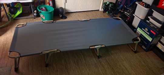 Grey Folding Camping Cot / Adjustable Lounge Chair – $30 OBO