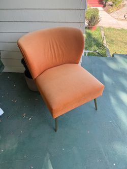 Printed Cloth Accent Chair, Armless Slipper Chair with Metal Legs, Modern Upholstered Side Chair for Living Room Bedroom Small Spaces
