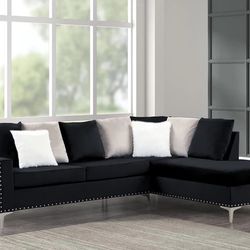 Cindy Neo Black Reversible Sectional & Couch Sofa Options 