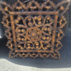 3 Wood Ornate  Wall Decor.  Imported For Indian 