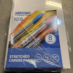 Stretched White Blank Canvas 12”x16”