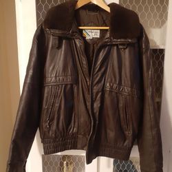 Members Only Leather Bomber Jacket