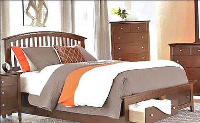 Bourbon Finish Bed and Dresser