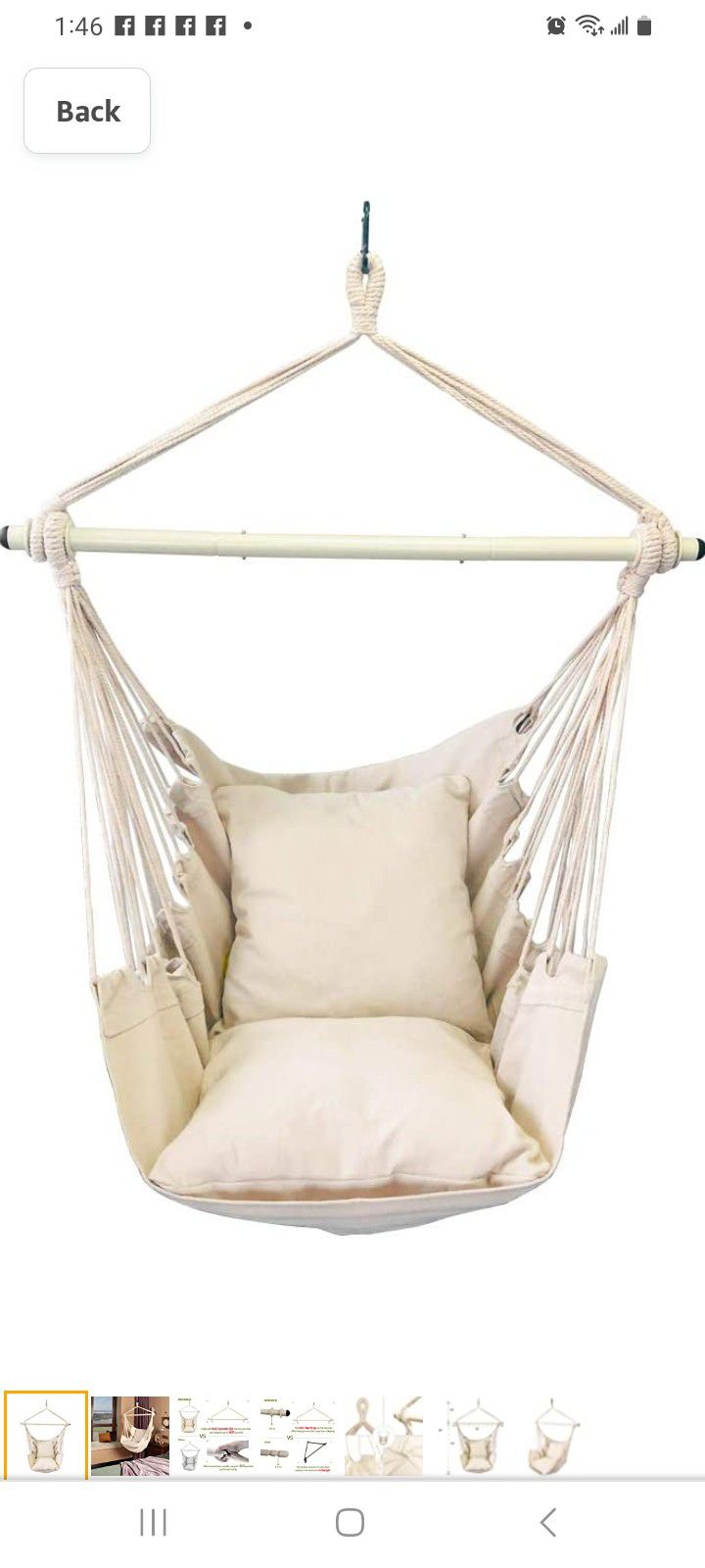 New Hanging Chair Grey And Beige Available 