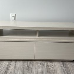 Compact TV Stand With 2 Drawers
