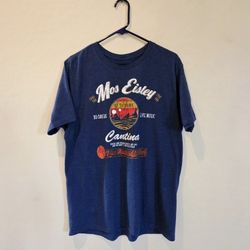 Disney Star Wars Mos Eisley Cantina Blue Men's Unisex T-Shirt Shirt SZ Large