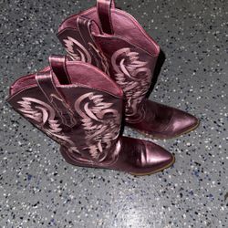 Metallic Pink Cowgirl Boots