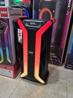 Portable and Rechargeable Speaker with Bluetooth and Party Lights! Microphone included.