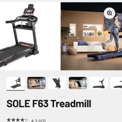 BRAND NEW ASSAMBLED FROM THE BOX TREADMILL MODEL SOLE F-63