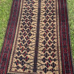 💚💚💚💚💚VINTAGE PERSIAN RUG 70'X35' WOOL,HANDKNOTTED,HAND DYED