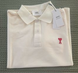 Ami Paris Small Alexandre Mattiussi White/Ecru Polo Shirt