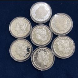 Morgan dollar proof (copy not Silver) 7 pieces 