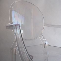 (4) Ghost / Clear Dining Chairs with Arms