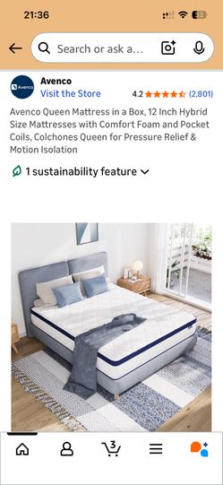 Avenco Queen mattress Medium firm 12 In