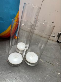 Hurricane vases & water activated candles