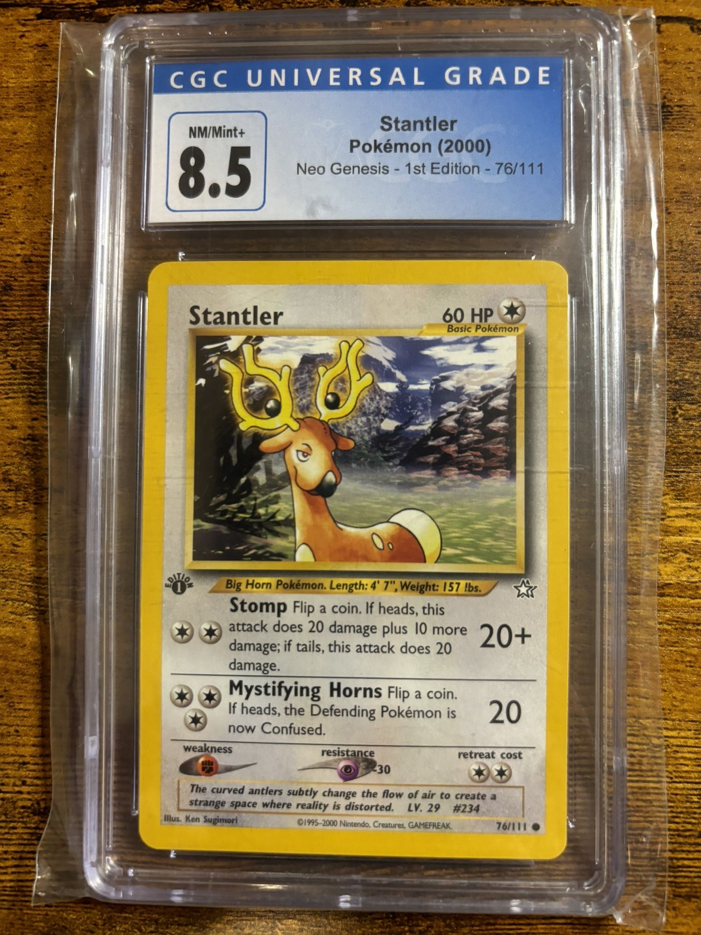 CGC 8.5 NM/MINT+ Stantler 1st Edition #76 (2000) Pokemon Neo Genesis English