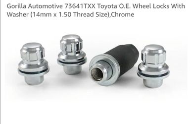 New Gorilla Automotive 73641TXX Toyota O.E. Wheel Locks With Washer (14mm x 1.50 Thread Size), Chrome