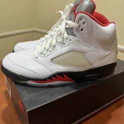 Air Jordan 5, Fire Red Silver Tongue, Men’s Size 12