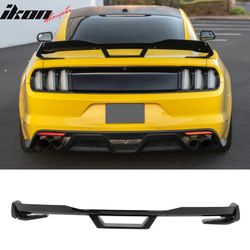 Fits 2015-2023 Mustang DarkHorse Trunk Spoiler Wickerbill Gloss Black Rear Wing ABS