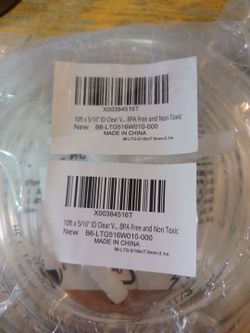 Clear Vinyl Tubing 10ft x 5/16" ID – 2 Pack