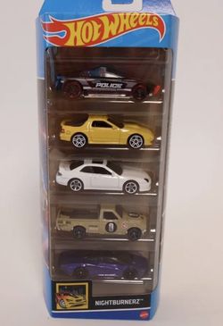 Hot Wheels  Night Burnerz 5 Pack  Honda Prelude Mazda RX-7 Datsun 620