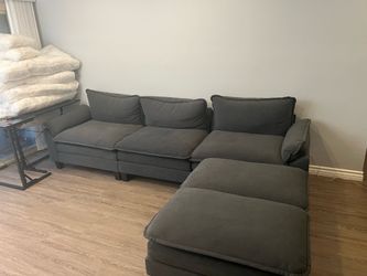 Gray modular sectional sofa