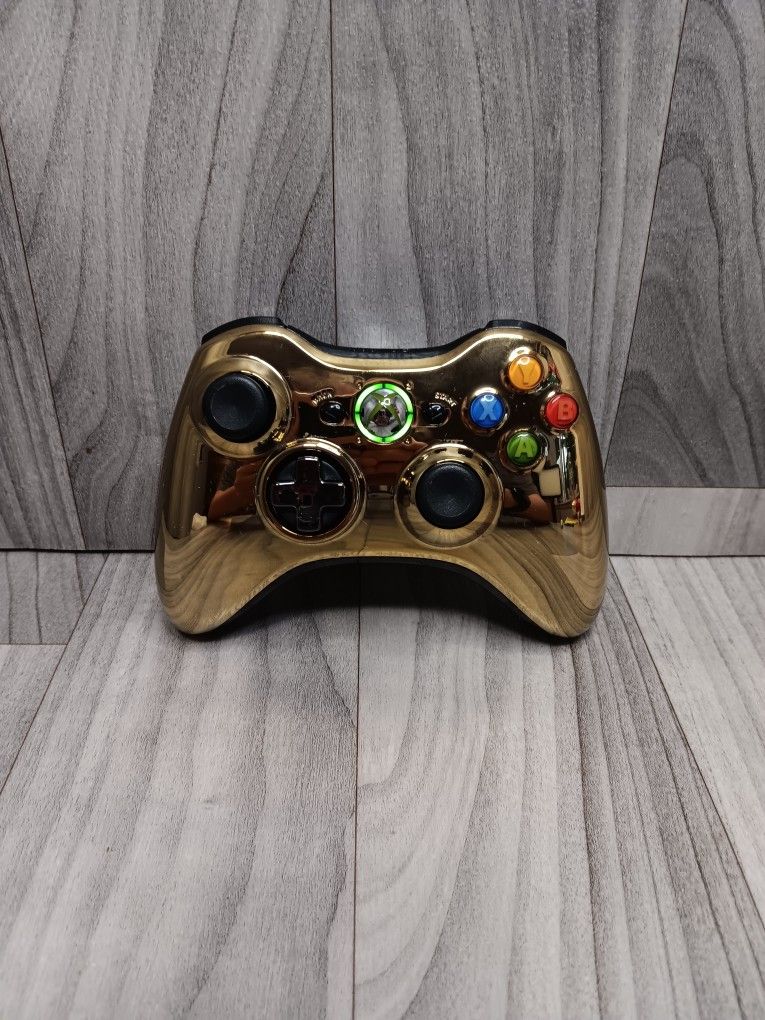 Starwars C-3PO Gold Chrome Xbox 360 Controller Tested Great Condition