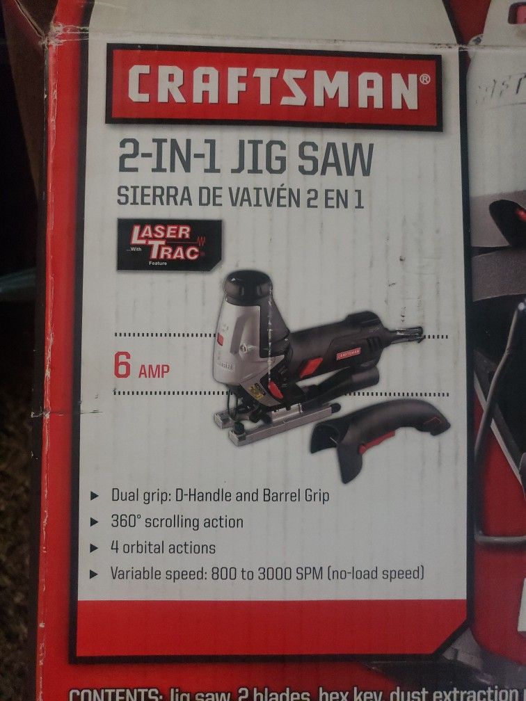 Craftsman Professional 2 In 1 Jig Saw With Lazer Trac
